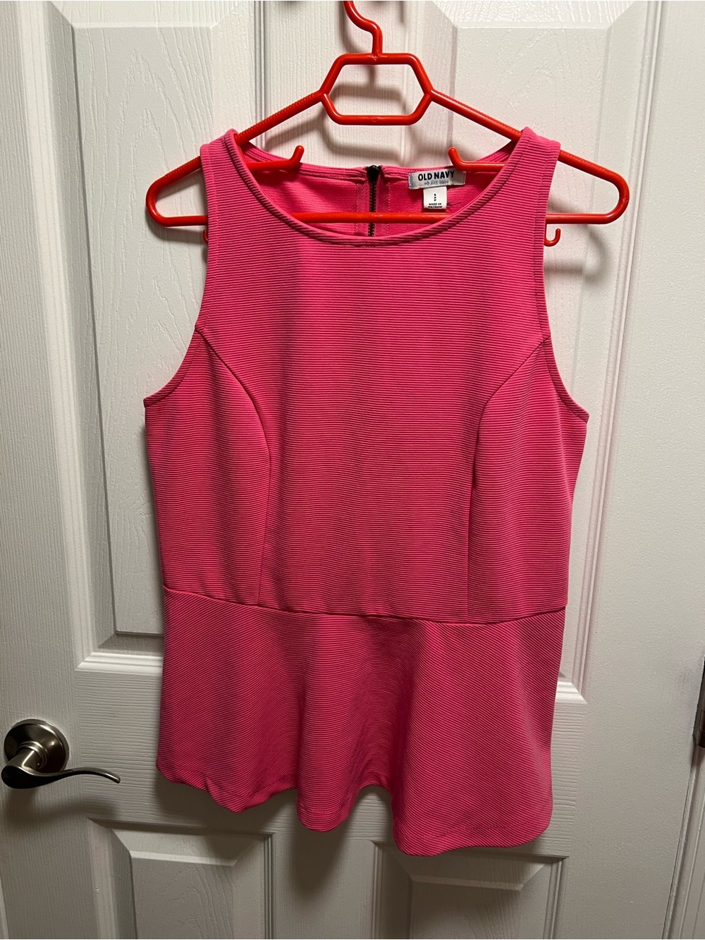 Old Navy Hot Pink Peplum Tank Top